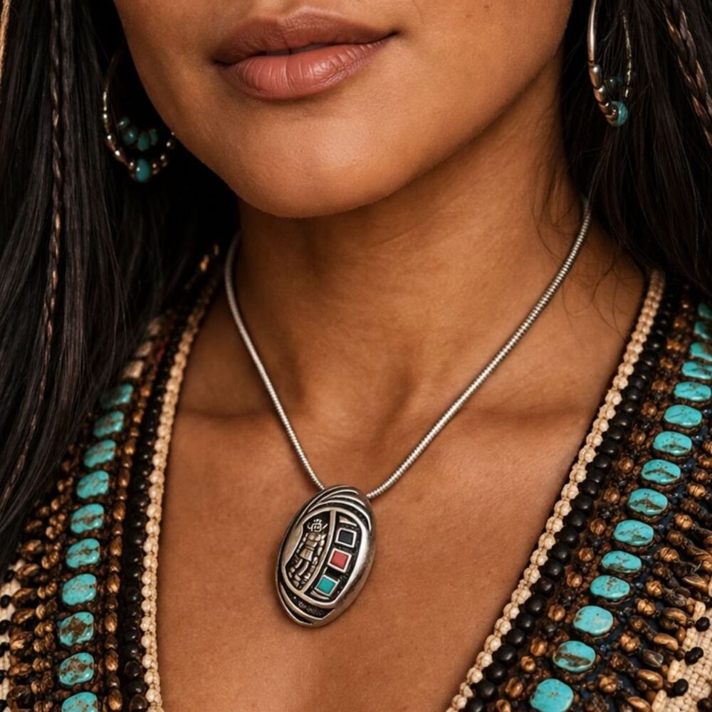 Vintage Hopi Kachina Dancer Pendant Necklace